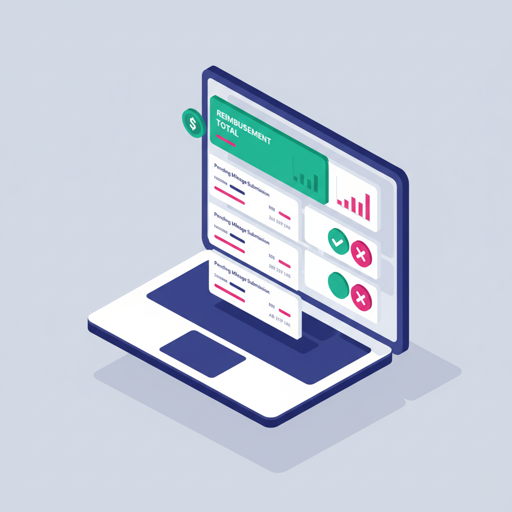 Manager review screen for mileage reimbursement submissions